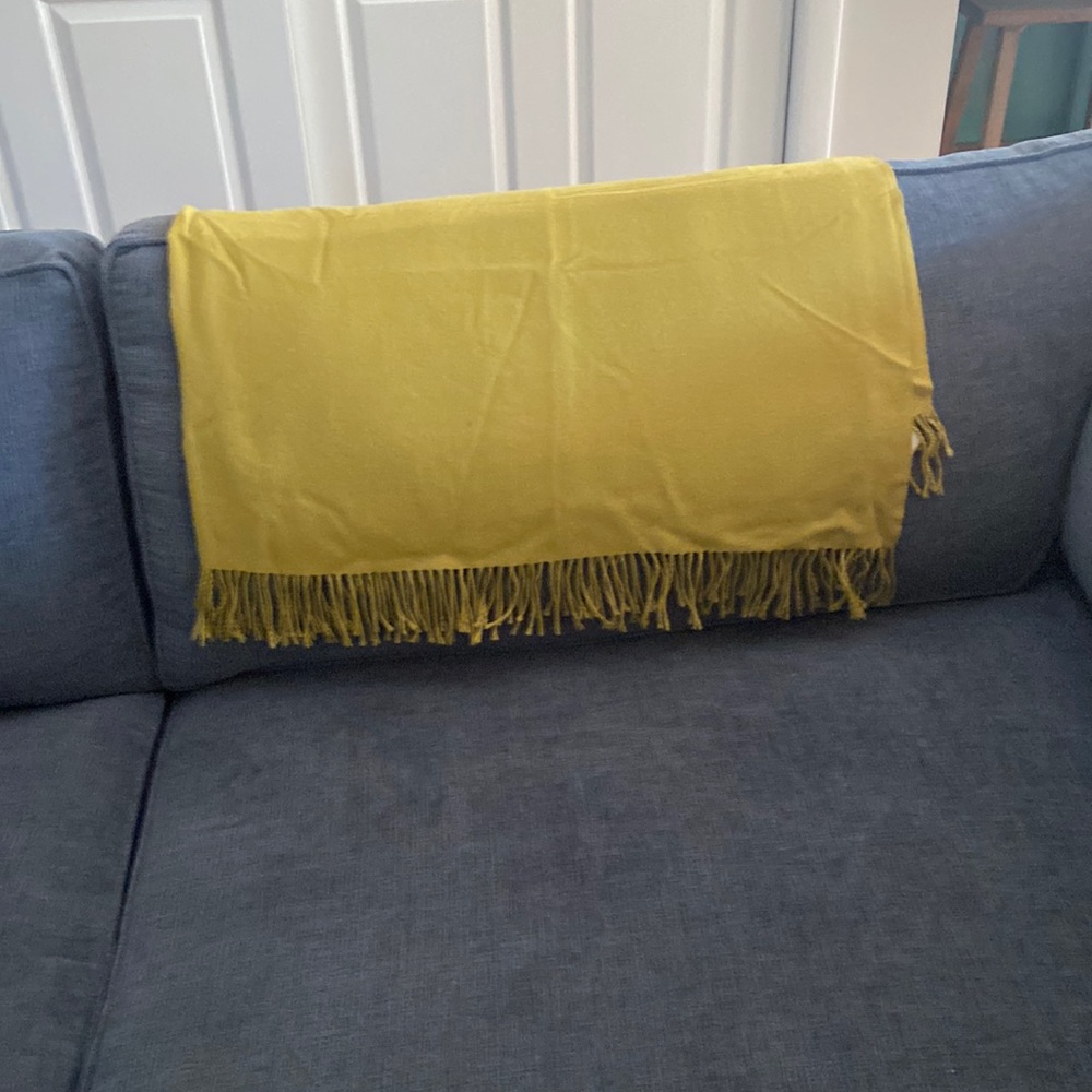 Crate and Barrel Lime Alpaca Throw Blanket